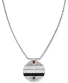 The Sak Silver-tone Tiger's Eye Accent And Etched Pendant Necklace