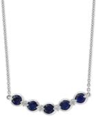 Effy Sapphire (3/4 Ct. T.w.) & Diamond Accent 18 Pendant Necklace In 14k White Gold