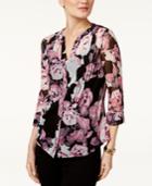 Inc International Concepts Floral-print Pintucked Blouse, Only At Macy's