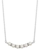 Inc International Concepts Silver-tone Imitation Pearl And Pave Collar Necklace, Only At Macy's