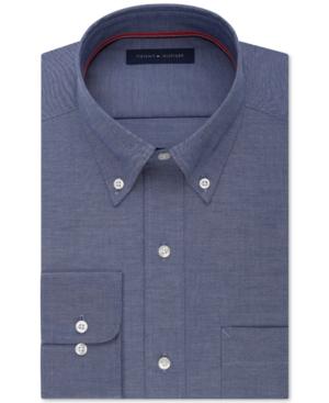 Tommy Hilfiger Classic-fit Non-iron Indigo Solid Dress Shirt