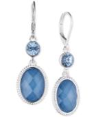 Nine West Crystal And Stone Double Drop Earrings