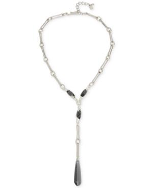 Robert Lee Morris Soho Silver-tone Jet Crystal Lariat Necklace
