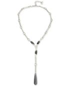 Robert Lee Morris Soho Silver-tone Jet Crystal Lariat Necklace