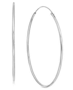 Essentials Silver Plated Endless Wire Hoop Earrings