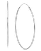 Essentials Silver Plated Endless Wire Hoop Earrings