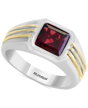 Effy Men's Rhodalite Garnet Two-tone Ring (3 Ct. T.w.) In Sterling Silver & 14k Gold