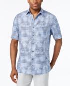 Tasso Elba Men's Linen Geo-print Short-sleeve Shirt, Only At Macy;s