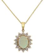 Effy Opal (1-7/8 Ct. T.w.) And Diamond (1 Ct. T.w.) Pendant Necklace In 14k Gold