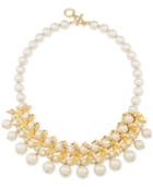 Carolee Gold-tone Petal & Imitation Pearl Necklace