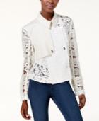Rachel Rachel Roy Cropped Lace-contrast Trench Jacket, Created For Macy's