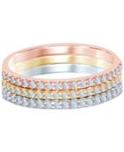 Diamond Tri-tone Stackable Bands (3/8 Ct. T.w.) In 14k Gold, White Gold, Or Rose Gold