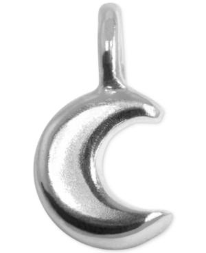 Alex Woo Mini Crescent Moon Charm In Sterling Silver