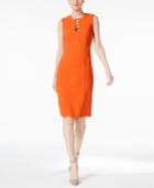 Calvin Klein Laddered Scuba Sheath Dress