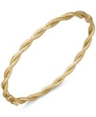 Twist-style Hinged Bangle Bracelet In Italian 14k Gold