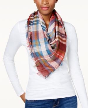 Echo Woven Plaid Square Scarf
