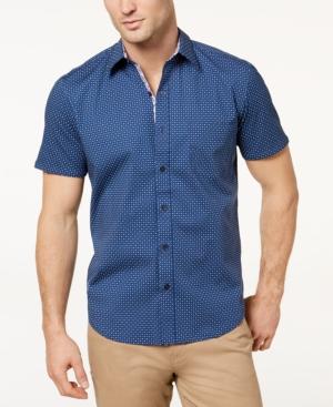 Con. Struct Men's Stretch Dot-print Slim-fit Shirt, Created For Macy's