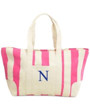 Cathy's Concepts Personalized Pink Striped Canvas Tote
