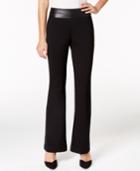 Alfani Faux-leather-trim Trousers, Only At Macy's