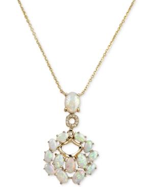 Opal (3-5/8 Ct. T.w.) And Diamond Accent Pendant Necklace In 14k Gold