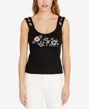 Buffalo David Bitton Ribbed-knit Embroidered Tank