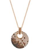 Le Vian Exotics Diamond Ombre Disc Pendant Necklace (2 Ct. T.w.) In 14k Rose Gold