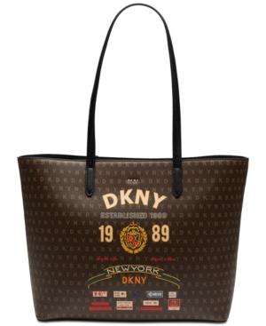 Dkny Scarf-print Logo Medium Tote, Created For Macy's