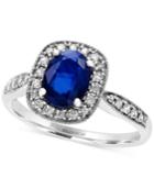 Royal Bleu By Effy Sapphire (1-3/8 Ct. T.w.) And Diamond (1/5 Ct. T.w.) Ring In 14k White Gold
