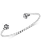 Caviar Ball Cuff Bangle Bracelet In Sterling Silver