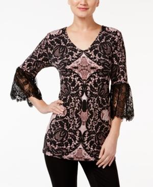 Alfani Lace-sleeve Top, Only At Macy's