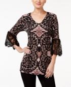 Alfani Lace-sleeve Top, Only At Macy's