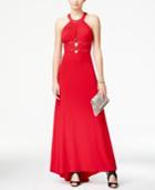 Morgan & Company Juniors' Embellished Cutout Halter Dress