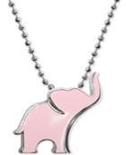 Alex Woo Pink Enamel Elephant 16 Pendant Necklace In Sterling Silver