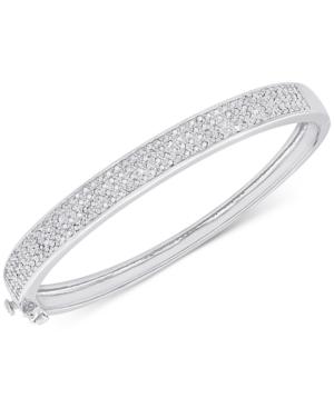 Diamond Pave Hinged Bangle Bracelet (1 Ct. T.w.) In Sterling Silver Or 18k Yellow Or Rose Gold Over Sterling Silver