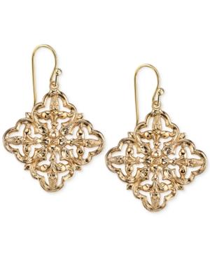 2028 Gold-tone Filigree Drop Earrings
