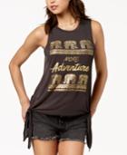 Pretty Rebellious Juniors' Adventure Metallic Graphic Tank Top