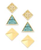 Thalia Sodi Gold-tone Geometric Stud Earring Trio, Only At Macy's