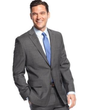 Greg Norman For Tasso Elba Blue Deco Charcoal Jacket