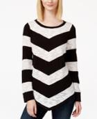 Inc International Concepts Striped Asymmetrical Top, Only At Macy's