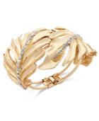 Thalia Sodi Gold-tone Crystal Leaf Hinge Bracelet, Only At Macy's