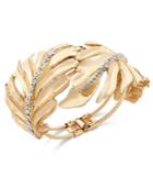Thalia Sodi Gold-tone Crystal Leaf Hinge Bracelet, Only At Macy's