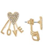 Rachel Rachel Roy Gold-tone Pave Heart Love Front-and-back Earrings