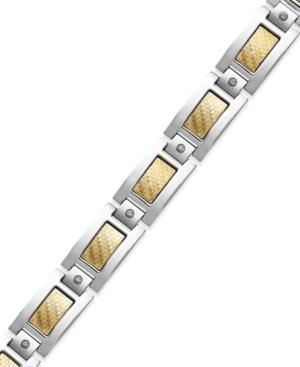 Men's Diamond Bracelet (1/5 Ct. T.w.) In Stainless Steel And 18k Gold