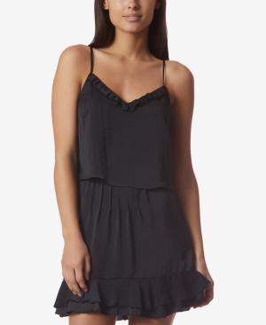 Avec Les Filles Ruffled Cropped Camisole Top
