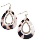 Thalia Sodi Gold-tone Pave & Tortoiseshell-look Drop Earrings, Only At Macy's