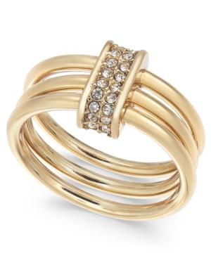 Alfani Gold-tone Crystal Accent Multi-hoop Statement Ring, Created For Macy's