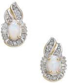 Opal (5/8 Ct. T.w.) & Diamond (1/4 Ct. T.w.) Stud Earrings In 14k Gold