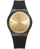 Swatch Unisex Swiss Exotic Charm Black & Beige Double Layer Silicone Strap Watch 34mm Gb288
