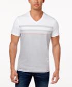 Calvin Klein Men's Striped V-neck T-shirt