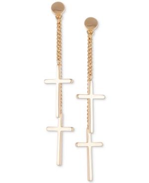 Guess Chain & Cross Front-and-back Earrings